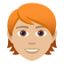 🧑🏼‍🦰 person: medium-light skin tone, red hair display on JoyPixels